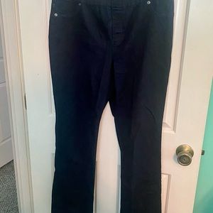 Chicos dark blue pull on style wider leg jeans
